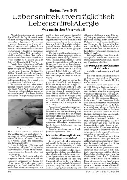 Lebensmittel-Unverträglichkeit – Lebensmittel-Allergie. Was macht den Unterschied?