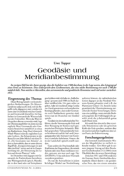 Geodäsie und Meridianbestimmung