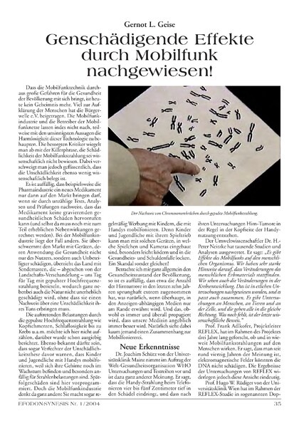 Genschädigende Effekte durch Mobilfunk nachgewiesen! 