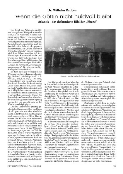 Wenn die Göttin nicht huldvoll bleibt (Atlantis – das deformierte Bild der Ebene)