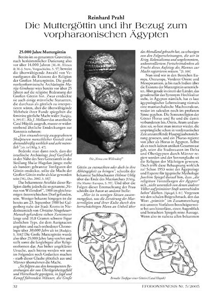 Die Muttergöttin und ihr Bezug zum vorpharaonischen Ägypten
