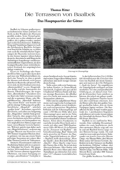 Die Terrassen von Baalbek – Das Hauptquartier der Götter