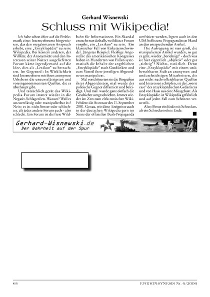 Schluss mit Wikipedia!
