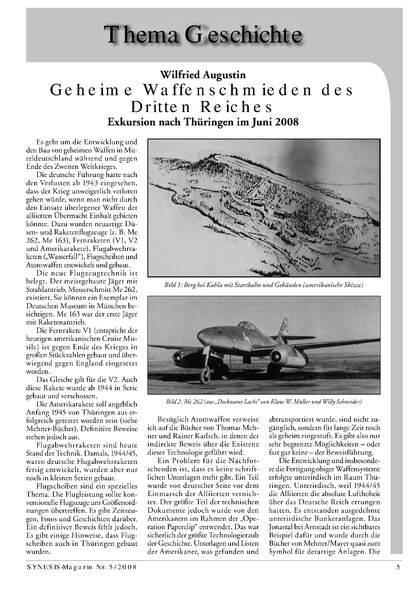 Geheime Waffenschmieden des Dritten Reiches – Exkursion nach Thüringen im Juni 2008