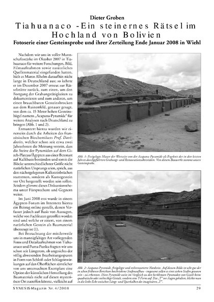 Tiahuanaco – Ein steinernes Rätsel im Hochland von Bolivien – Fotoserie einer Gesteinsprobe und ihrer Zerteilung