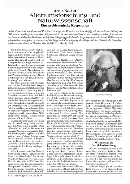 Altertumsforschung und Naturwissenschaft – Eine problematische Kooperation