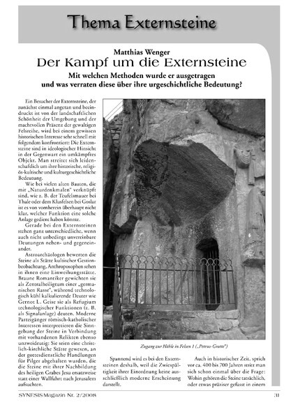 Der Kampf um die Externsteine. Mit welchen Methoden wurde er ausgetragen und was verraten diese über ihre urgeschichtliche Bedeutung?