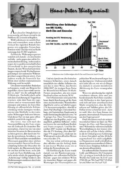 Hans-Peter Thietz meint zum Euro