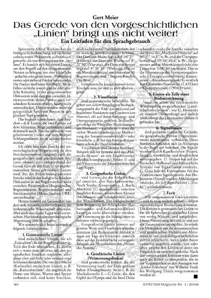 Das Gerede von den vorgeschichtlichen „Linien“ bringt uns nicht weiter! Ein Leitfaden für den Sprachgebrauch