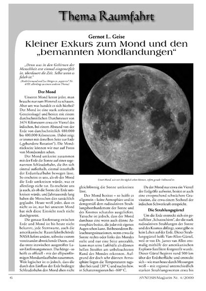 Kleiner Exkurs zum Mond und den „bemannten Mondlandungen“
