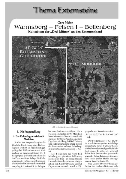 Warmsberg – Felsen I – Bellenberg Kultstätten der „Drei Mütter“ an den Externsteinen?