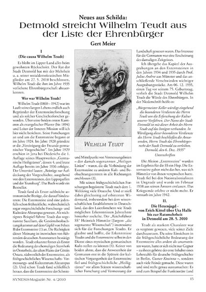 Detmold streicht Wilhelm Teudt aus der Liste der Ehrenbürger