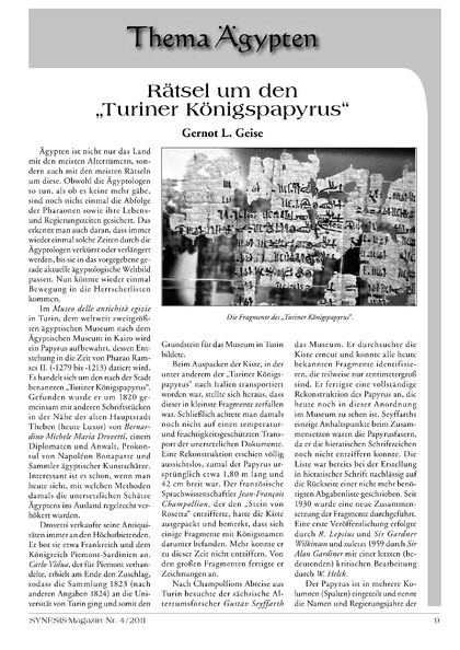 Rätsel um den „Turiner Königspapyrus“