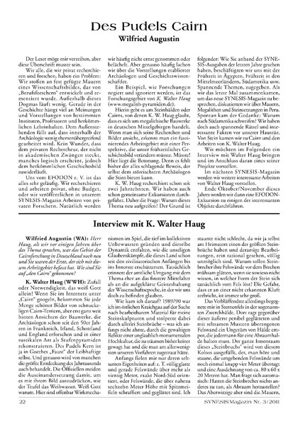 Des Pudels Cairn – Interview mit K. Walter Haug