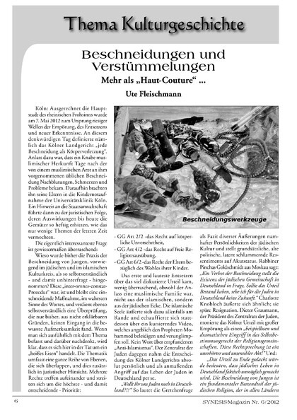 Beschneidungen und Verstümmelungen – Mehr als „Haut Courture“…