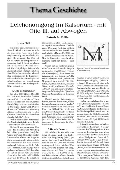 Leichenumgang im Kaisertum mit Otto III. auf Abwegen