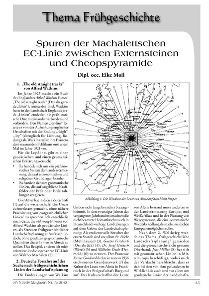 Spuren der Machalettschen EC-Linie zwischen Externsteinen und Cheopspyramide