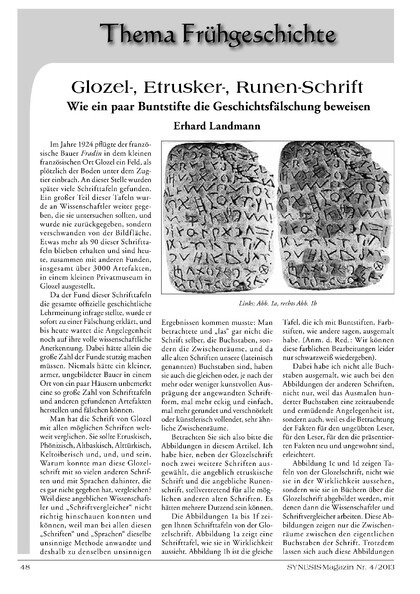 Glozel-, Etrusker-, Runenschrift – Wie ein paar Buntstifte die Geschichtsfälschung beweisen