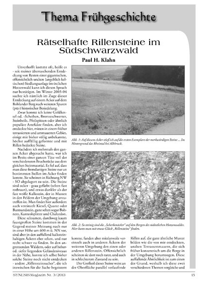 Rätselhafte Rillensteine im Südschwarzwald