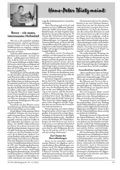 Hans-Peter Thietz meint zu Borax