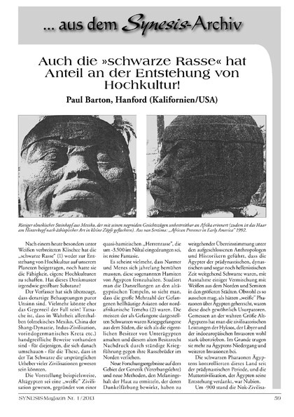 Auch die „schwarze Rasse“ hat Anteil an der Entstehung von Hochkultur!