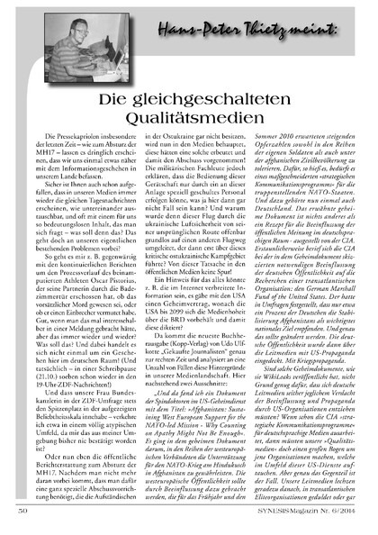Die gleichgeschalteten Qualitätsmedien