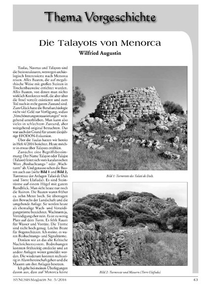 Die Talayots von Menorca (Wilfried Augustin)