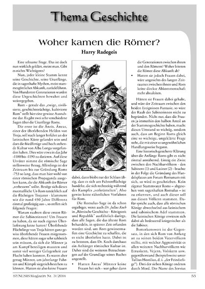 Woher kamen die Römer? (Harry Radegeis)