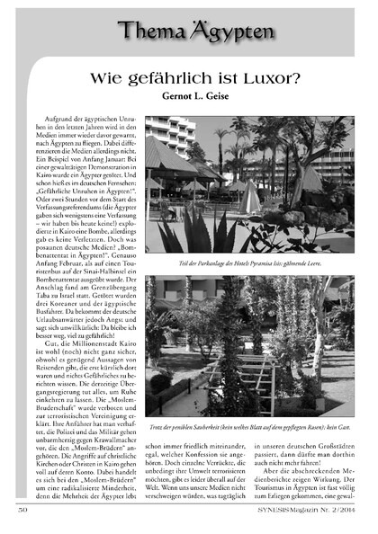 Wie gefährlich ist Luxor? (Gernot L. Geise)