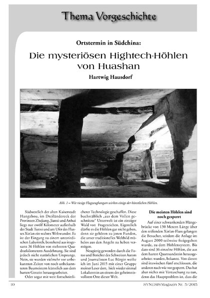 Die mysteriösen Hightech-Höhlen von Huashan (Hartwig Hausdorf)