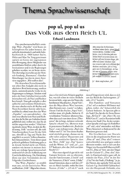 pop ul, pop ul us  Das Volk aus dem Reich UL (Erhard Landmann)
