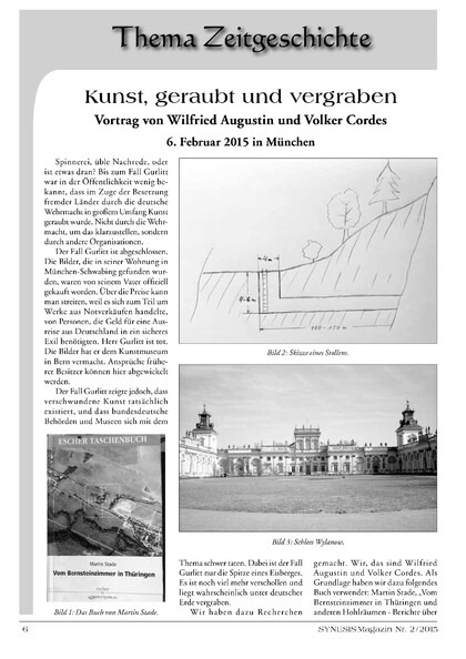 Kunst, geraubt und vergraben – Vortrag von Wilfried Augustin und Volker Cordes