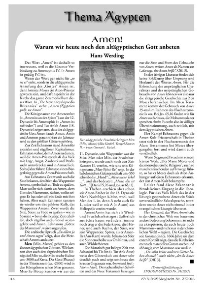 Amen! Warum wir heute noch den altägyptischen Gott anbeten (Hans Werding)