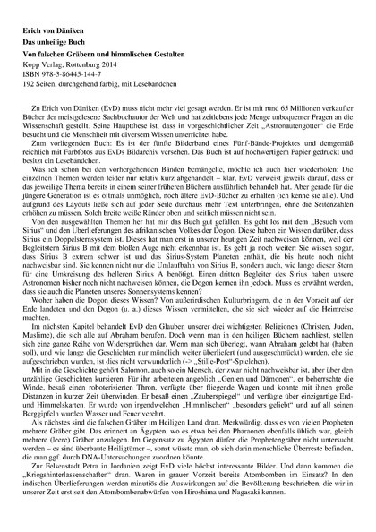Erich von Däniken: „Das unheilige Buch“ 