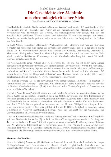 Die Geschichte der Alchimie aus chronologiekritischer Sicht
