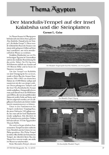 Der Mandulis-Tempel auf der Insel Kalabsha und die Steinplatten