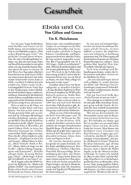 Ebola und Co. – Von Giften und Genen