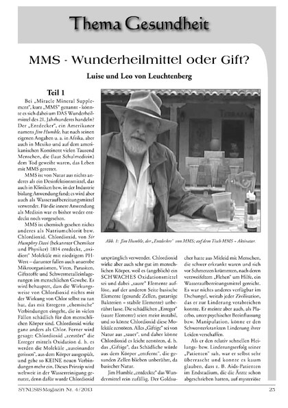 MMS – Wunderheilmittel oder Gift? (Teil 1)