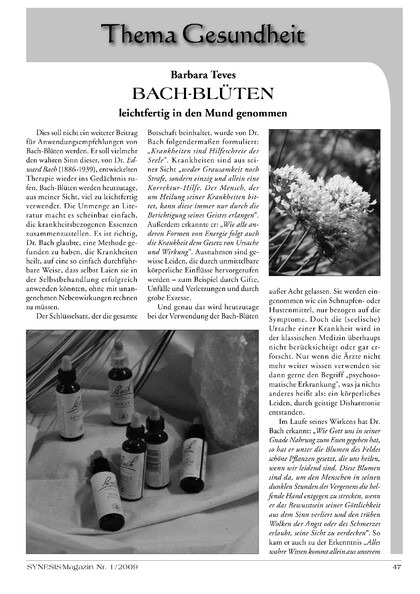 Bach-Blüten leichtfertig in den Mund genommen (Teil 1)