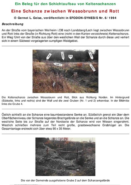 Ein Beleg für den Schichtaufbau von Keltenschanzen – Eine Schanze zwischen Wessobrunn und Rott