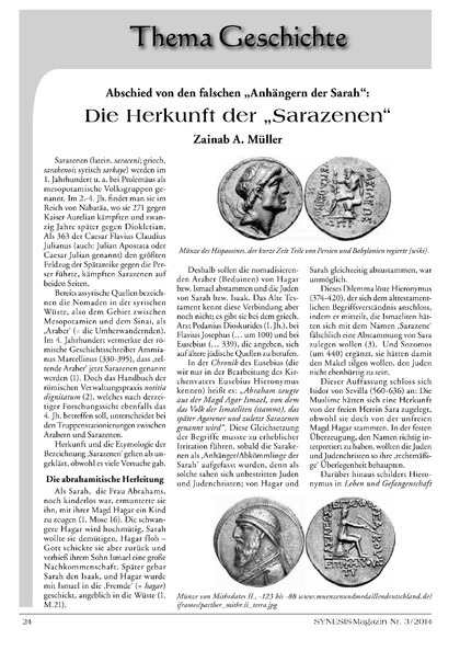 Abschied von den falschen „Anhängern der Sarah“  Die Herkunft der „Sarazenen“