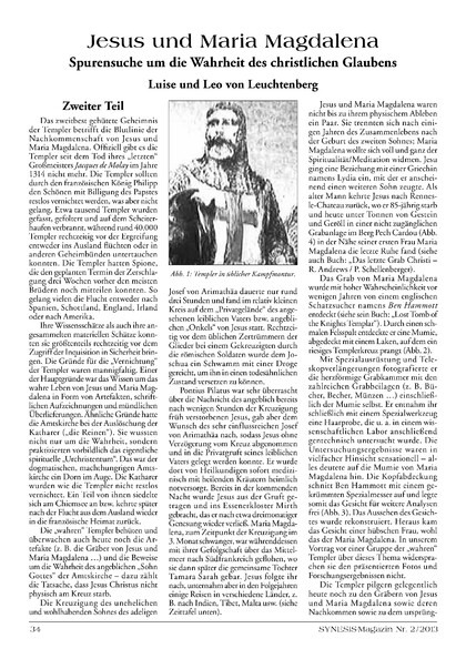 Jesus und Maria Magdalena – Spurensuche um die Wahrheit des christlichen Glaubens  (Teil 2)