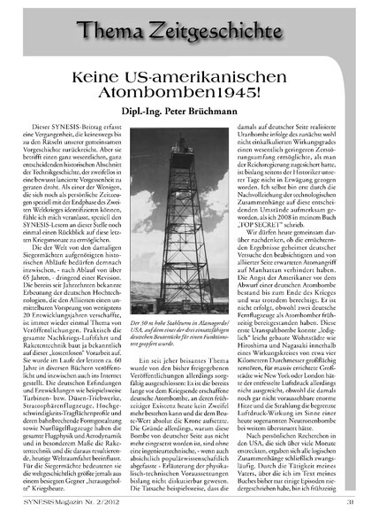 Keine US-amerikanischen Atombomben 1945!