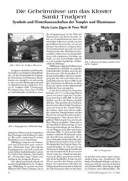 Die Geheimnisse um das Kloster St. Trudbert – Symbole und Hinterlassenschaften der Templer und Illuminaten (1)
