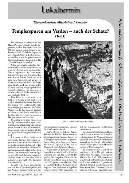 Templerspuren am Verdon – auch der Schatz? (Teil 1)