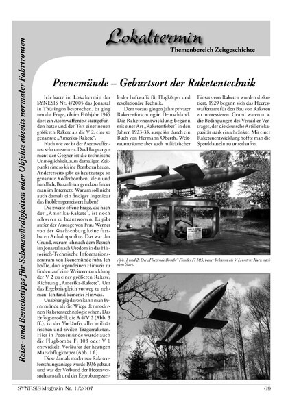 Peenemünde – Geburtsort der Raketentechnik