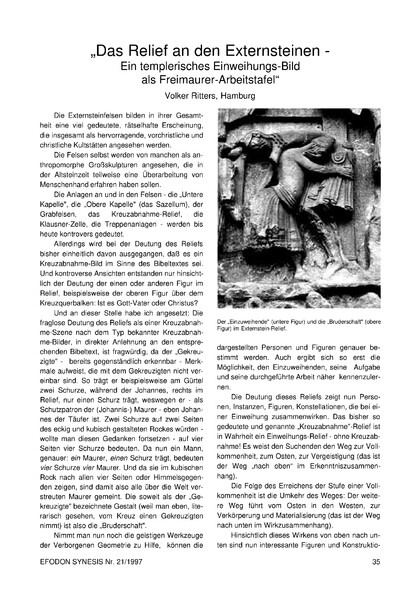 Das Relief an den Externsteinen – Ein templerisches Einweihungs-Bild als Freimaurer-Arbeitstafel