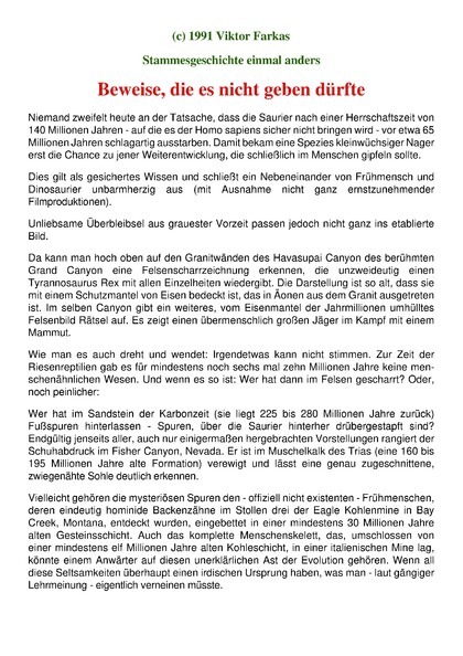 Stammesgeschichte einmal anders: Beweise, die es nicht geben dürfte
