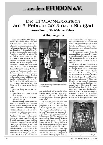 Die EFODON-Exkursion am 3. Februar 2013 nach Stuttgart – Ausstellung „Die Welt der Kelten“