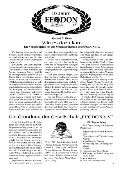 Wie es dazu kam Die Gründung der Gesellschaft “EFODON e.V.” Wieso eigentlich “EFODON”? Wer sind wir?